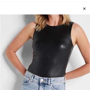 Express vegan leather bodysuit